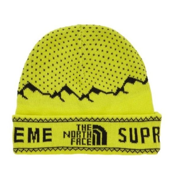 Supreme x The North Face Expedition Beanie Sulphr NWT - Picture 2 of 5